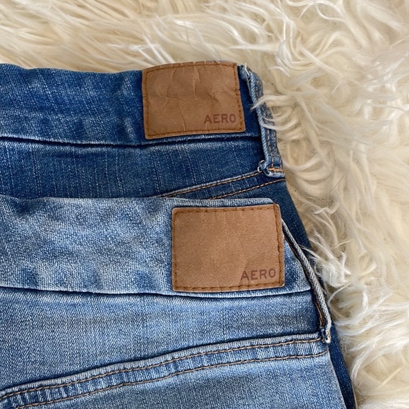 Aero bundle lot set of two Jean short shorts light and medium Wash high waisted - Picture 5 of 16